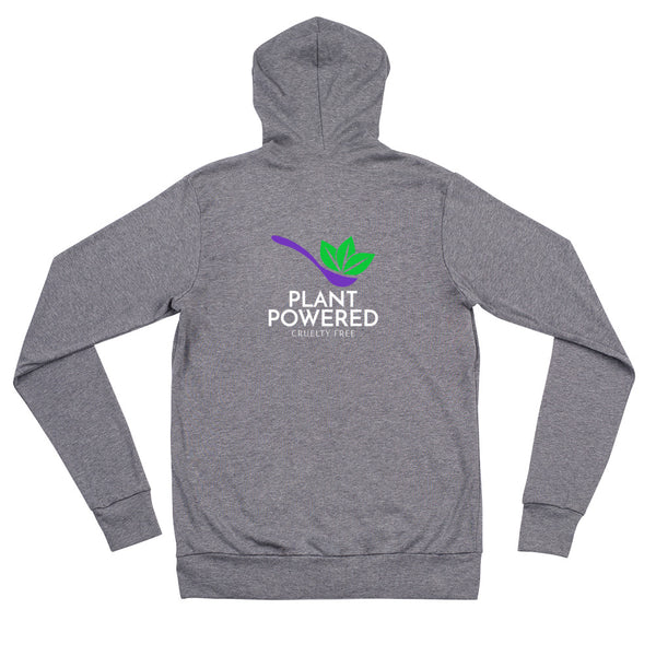 Plant Powered back/front Unisex zip hoodie