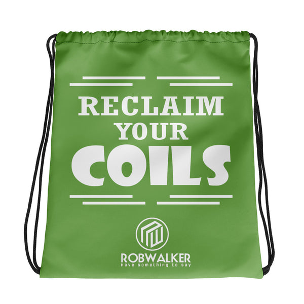 Reclaim Your Coils Drawstring Bag-Green