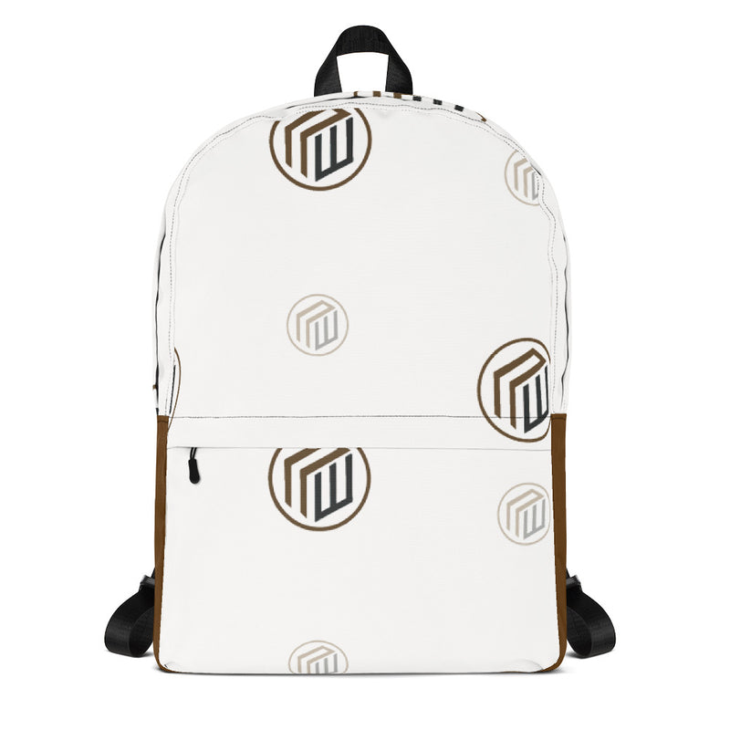 Branded White Backpack