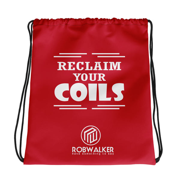 Reclaim Your Coils  Drawstring Bag-Red